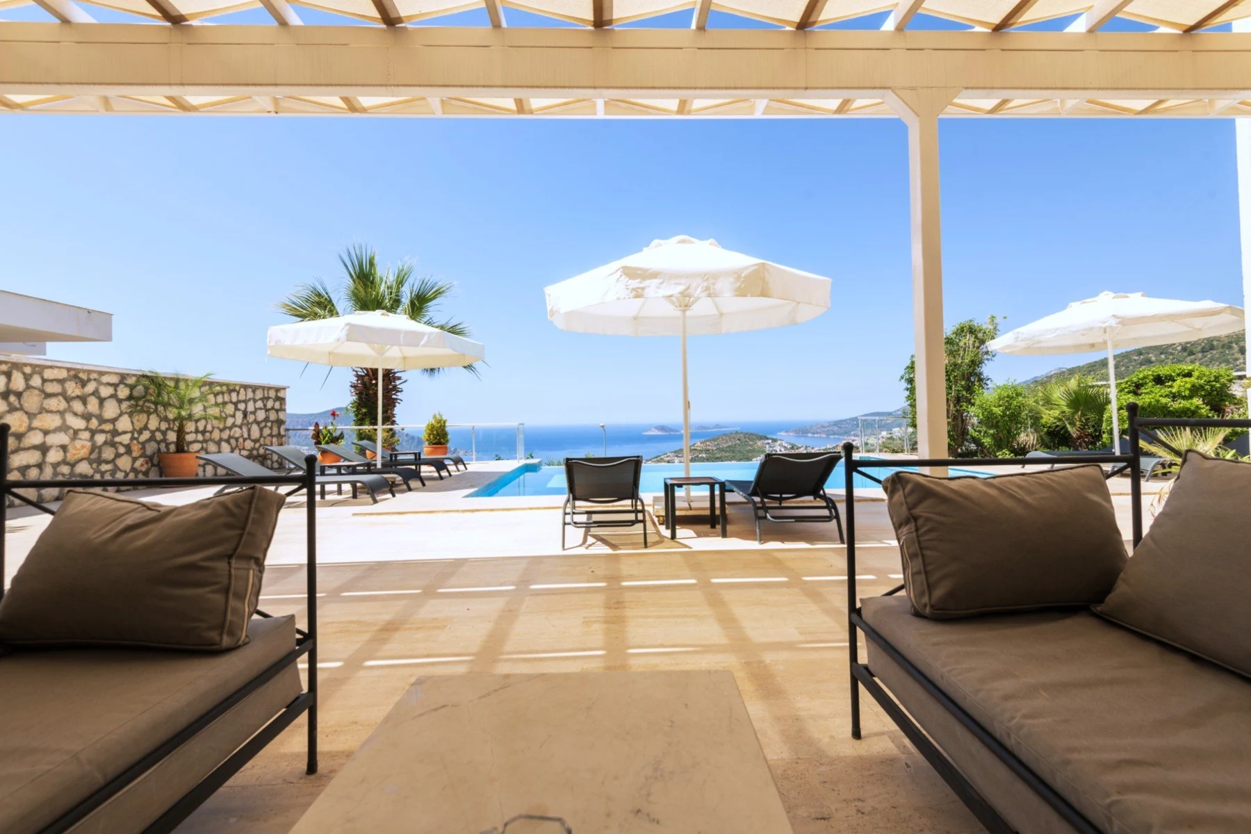 Shaded terrace — Villa Yakamoz